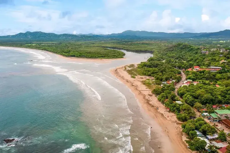 Tamarindo Bay, as seen from above. It is one of the most beauriful beaches along the coast and one of the safest places in Costa Rica.