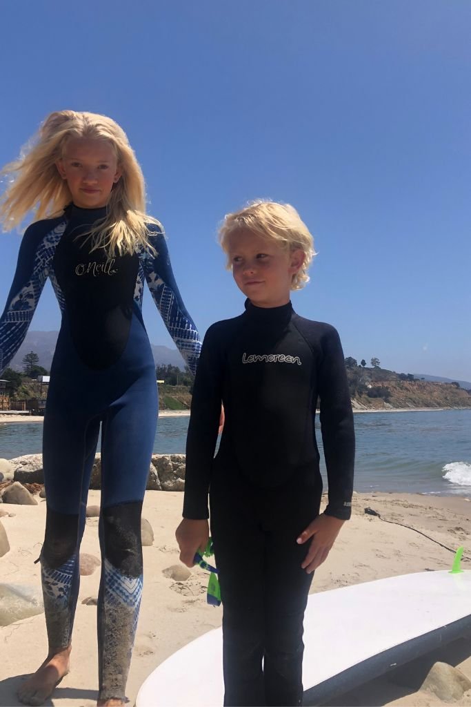 Kids surfing in Panama.