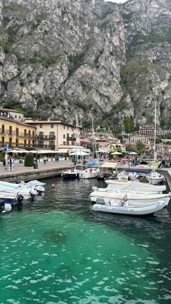 Turquoise water of Lake Garda.