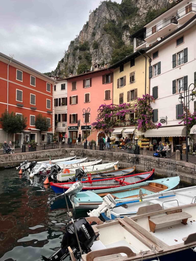 Boats docked in Lake Garda.