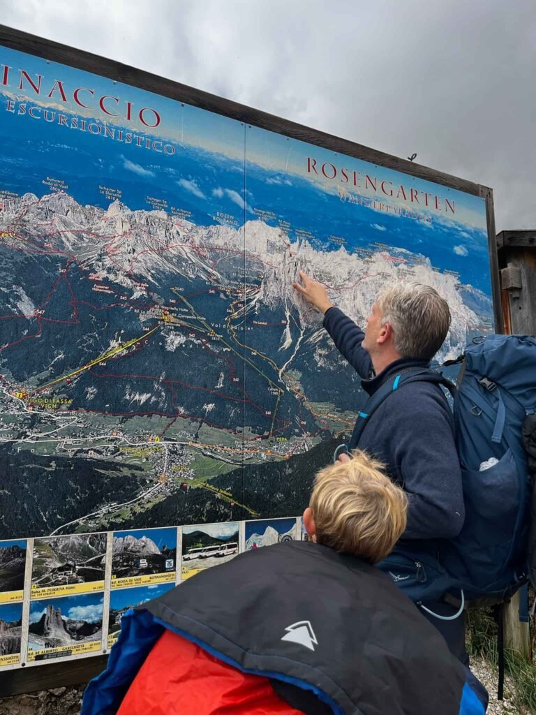 Charting our course in Dolomites.