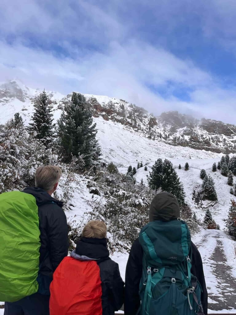 Family in Dolomites.