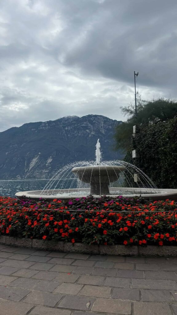 A fountain in Lake Garda.