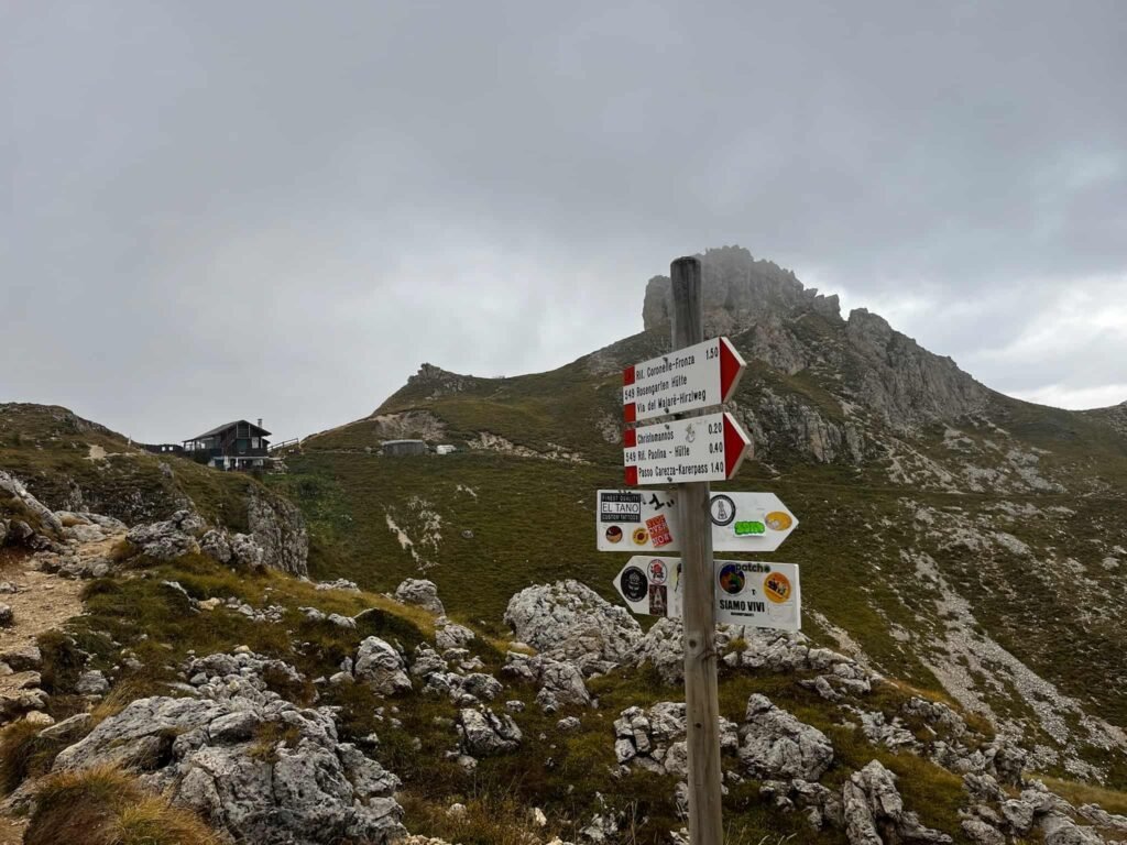 Signages in Dolomites.