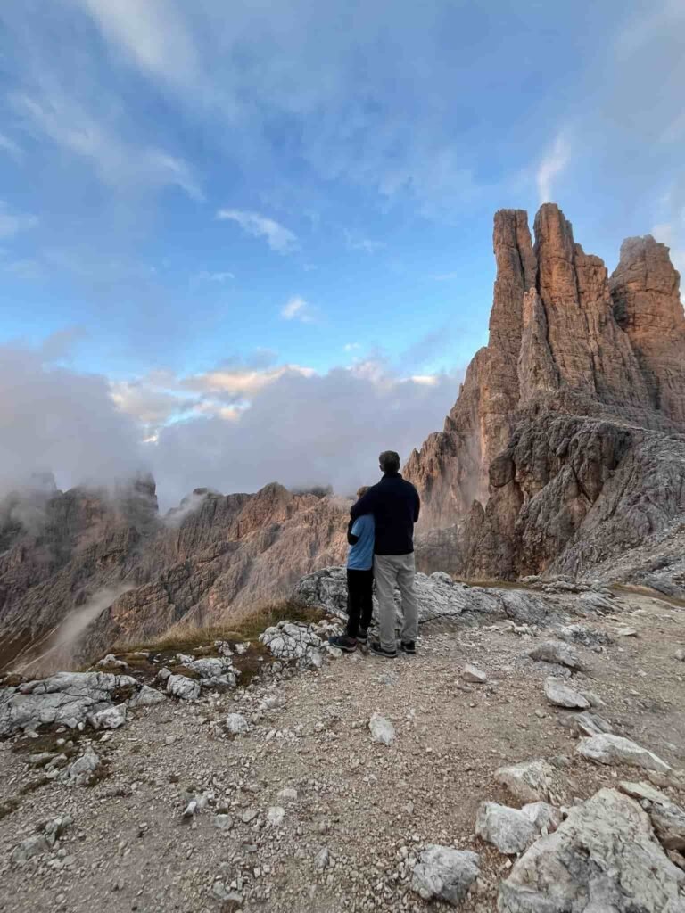 Enjoying the views of Dolomites.