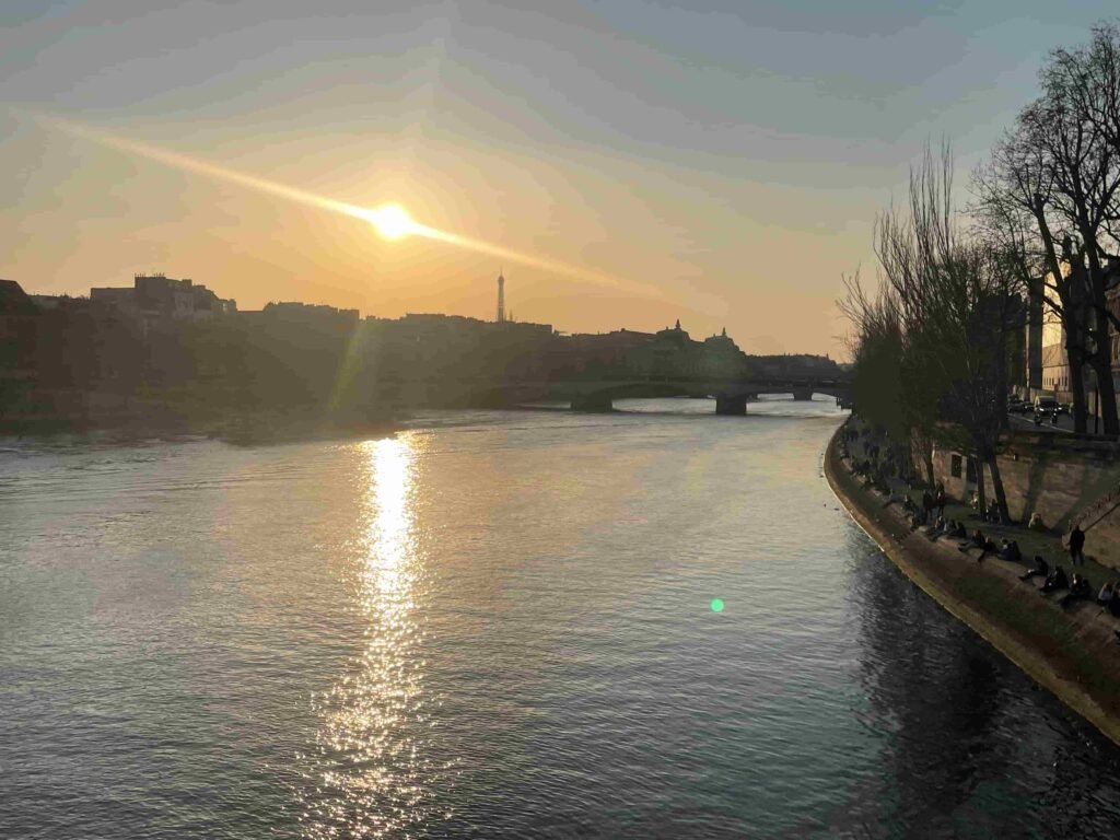 Seine during sunset Paris